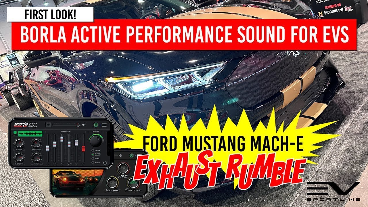 First Look 📣 BORLA Active Performance Sound for EVs - Ford Mustang Mach-E  Exhaust Rumble! SEMA 2022 