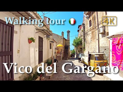 Vico del Gargano (Puglia), Italy【Walking Tour】History in Subtitles - 4K