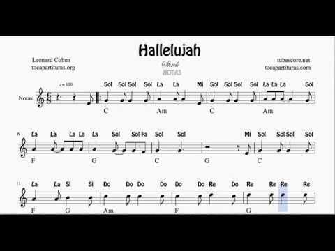 Hallelujah Sheet Music For Flute Violin Oboe With Spanish Notes Youtube