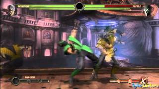 MK9 - 74% Sub Zero & Scorpion Tag Team Combo (Without X-RAY) - Mortal Kombat 9 (2011)