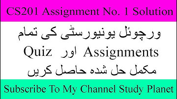 CS201 Assignment No.1 Complete Solution Spring 2019 | Study Planet