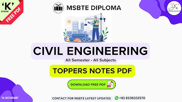 🔴 MSBTE Civil Engineering FREE Books/Notes PDF | All Subjects ‘K’ Scheme Free PDF ✅