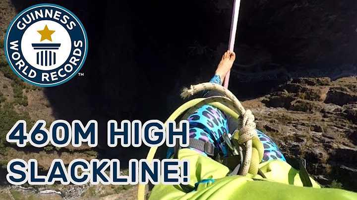 Longest slackline walk (blindfolded) - Guinness World Records