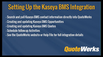 Setting up the QuoteWerks to Kaseya BMS Integration