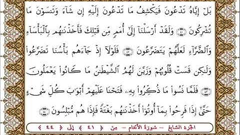 سورة  الأنعام من الأية  41 -44 بصوت الشيخ على جابر