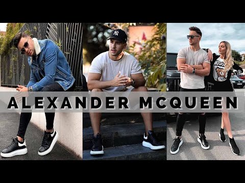 black alexander mcqueen sneakers outfit men