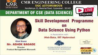 SKILL DEVELOPMENT PROGRAM ON DATA SCIENCE USING PYTHON [07-01-2026] | DAY - 3 | SESSION - 1| CMREC