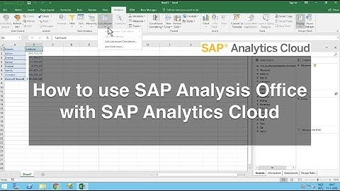 How to use SAP Analysis Office with SAP Analytics Cloud