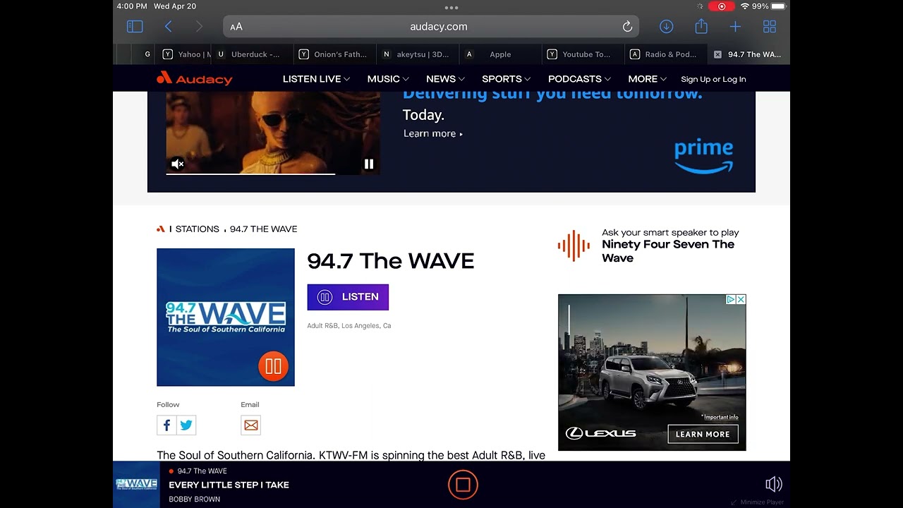 KTWV-FM 94.7 The WAVE Station ID April 20, 2022 (2013 edited)