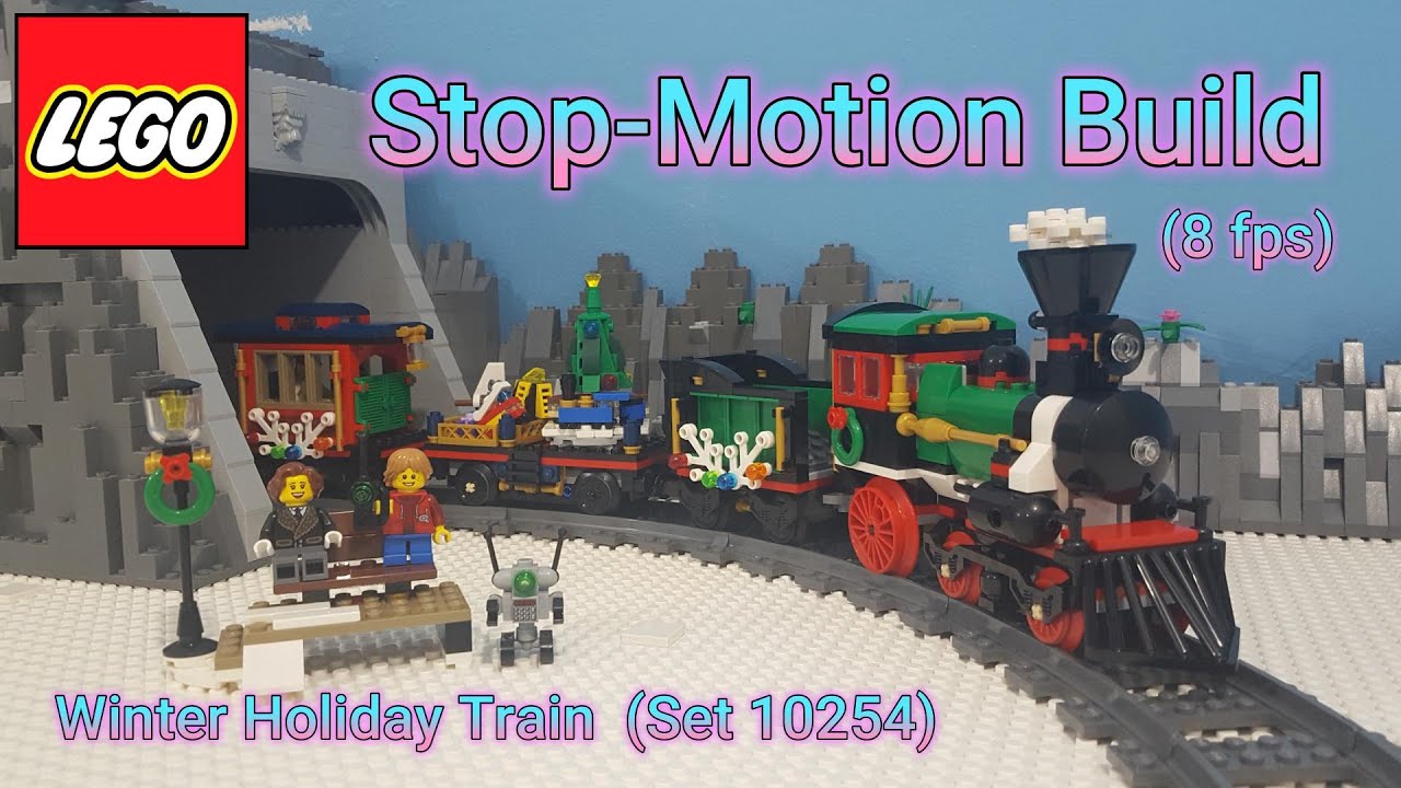 LEGO Stop-Motion Build - Winter Holiday Train (Set 10254) (8 fps)