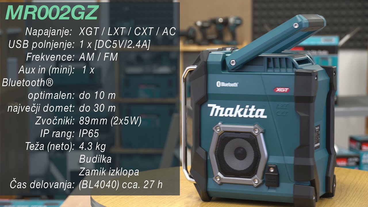 Akumulatorski prenosni Bluetooth radio MAKITA DMR108 MR002GZ - YouTube Akumulatorski prenosni Bluetooth radio MAKITA DMR108 MR002GZ - YouTube