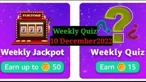 Amazon Weekly Fz Coins Quiz Answer today | Amazon Quiz 10 December 2022
