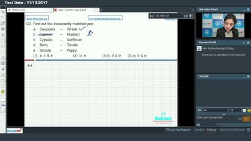AIATS TEST 05 Code A For Class XI Studying BOTANY Med 2018 Q 121 to 122