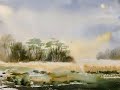 Hake watercolour landscape painting for beginners, learn to paint loose watercolor