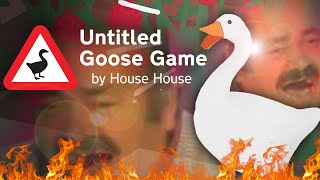 Untitled Goose Game pero expongo mi ganso en un escenario