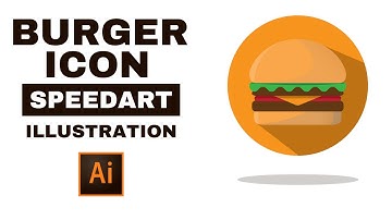 Adobe Illustrator - Burger Icon Flat Design | Speed Art
