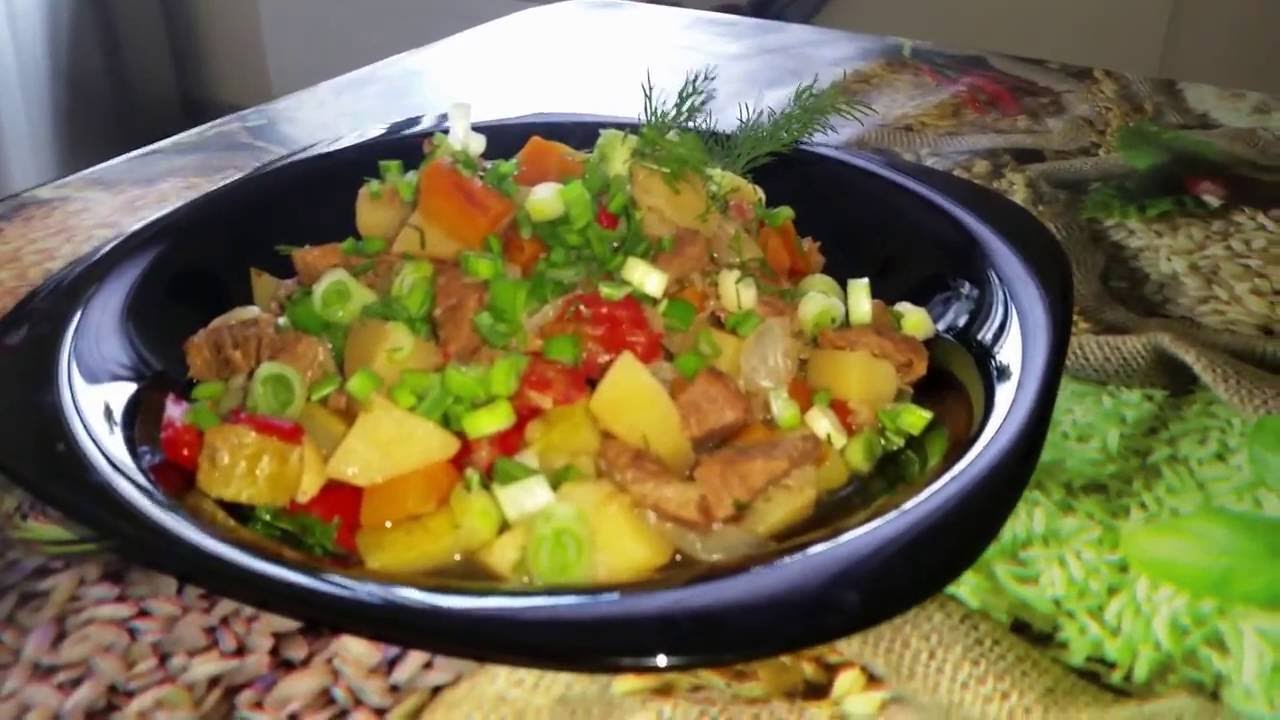 Тушеная говядина с овощами в мультиварке!!!