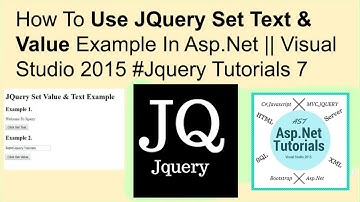How to use jquery set value example in asp.net || visual studio 2015 #jquery tutorials 7