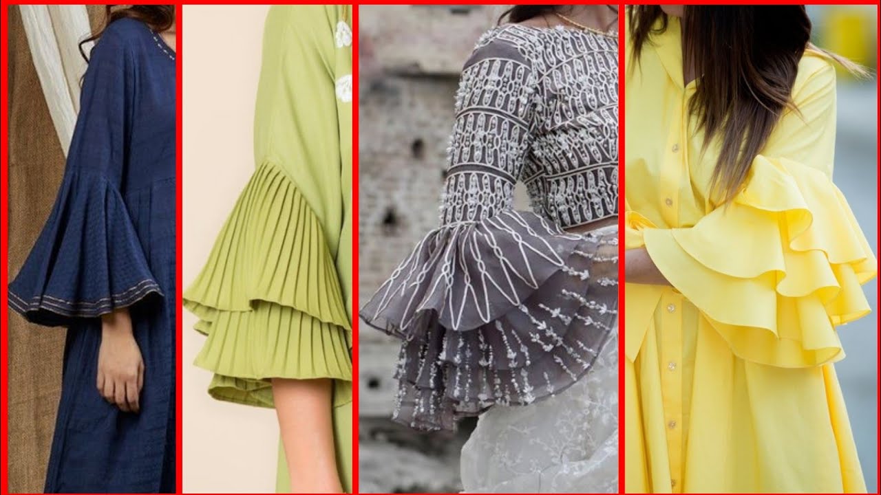 Double umbrella sleeves in organza. | Sleeves designs for dresses, Kurti  designs party wear, Kurti neck designs