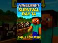 "Minecraft Survival Day 14 | Simple Cow Farm for Unlimited Food &amp; Leather!" #animalfarm