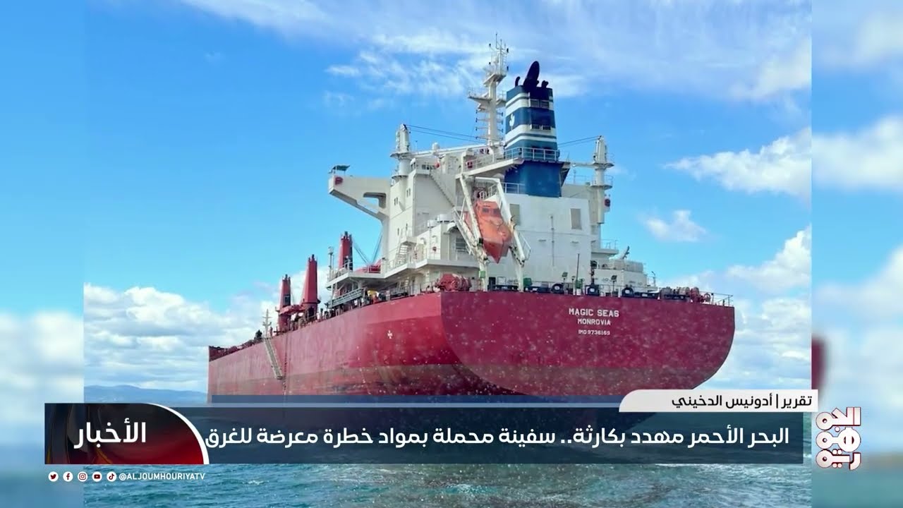 البحر الأحمر مهدد بكارثة... سفينة محملة بمواد خطرة معرضة للغرق