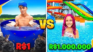 PISCINA DE 1 REAL VS PISCINA DE 1 MILHÃO DE REAIS!