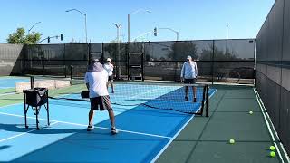 Bonnie and Greg Pickleball lesson working on forehand slice dink and attacking backhand dink 6/10/26