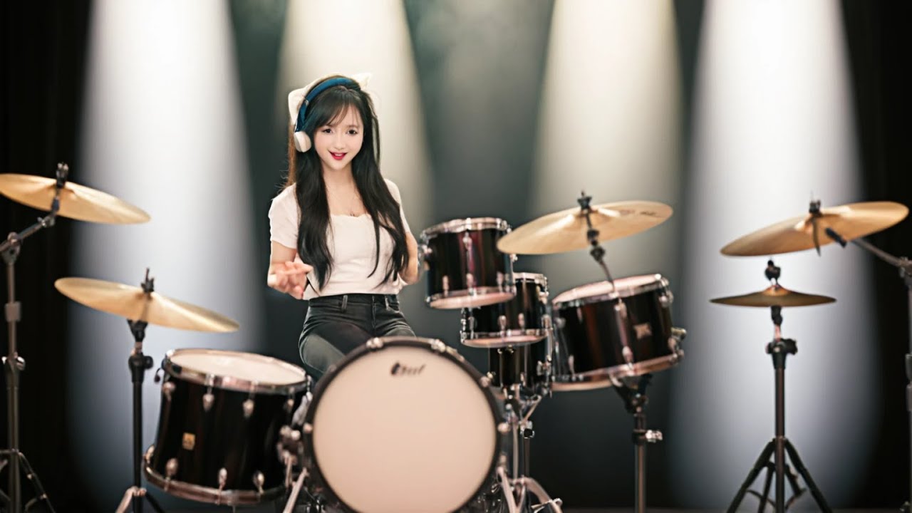 热力四射！美女鼓手带来震撼彭拜演奏，边唱边打 