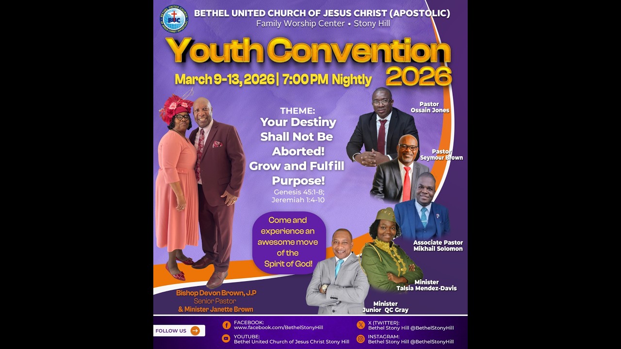 BUC Stony Hill | Youth Convention 2026 | Your Destiny Shall Not be Aborted | Min Talsia Mendez-Davis