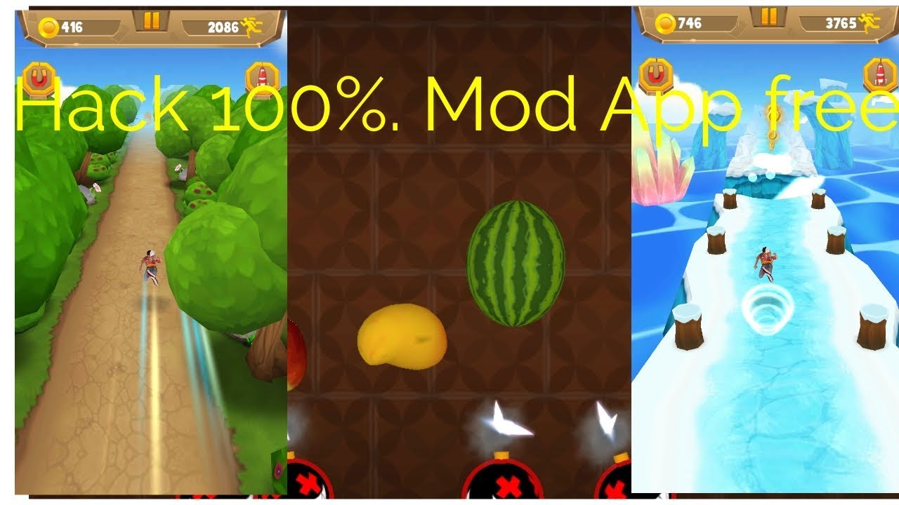 😱Mpl Runner No.1😍And Fruit chop hack😱.Mod app free.😱😱😱