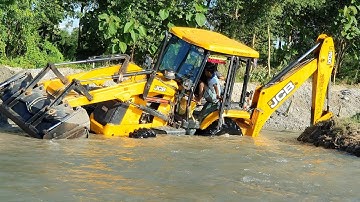 JCB Amazing Work on Sandy River - JCB Dozer Making Dam in River - Real JCB Backhoe Video