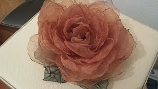 Tutorial Ro Cum se face o Floare din material / DIY how to make fabric textil flowers