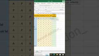 Count Present & Absent In Excel #exceltricks #exceltips #excelshorts screenshot 2