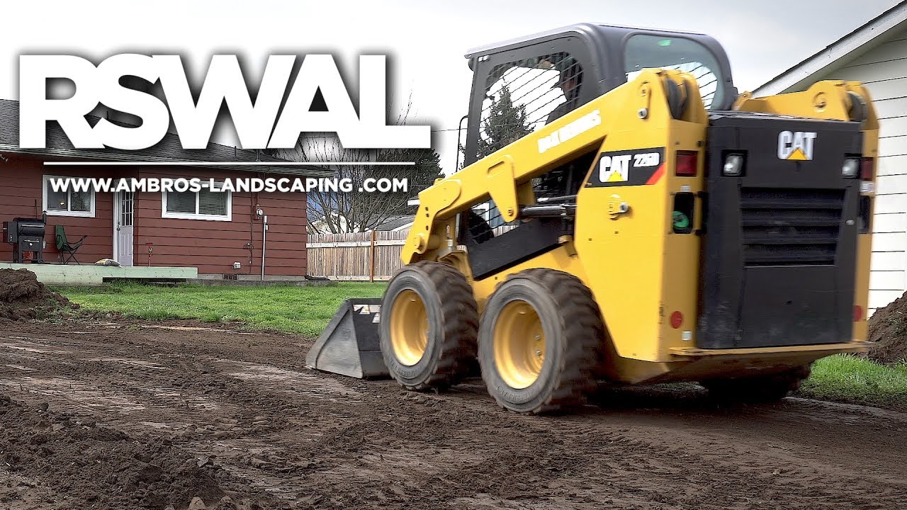 How To Grade With A Skid Steer Grading Yard With Skid Steer / Landscaping Install - YouTube