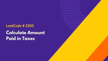 Calculate Amount Paid in Taxes - LeetCode 2303 - Java