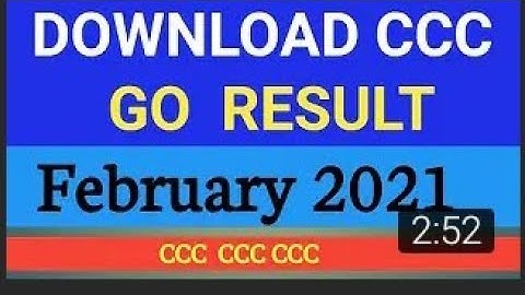 CCC February 2021 ka result Go ka resul a Gaya hai go walon ka