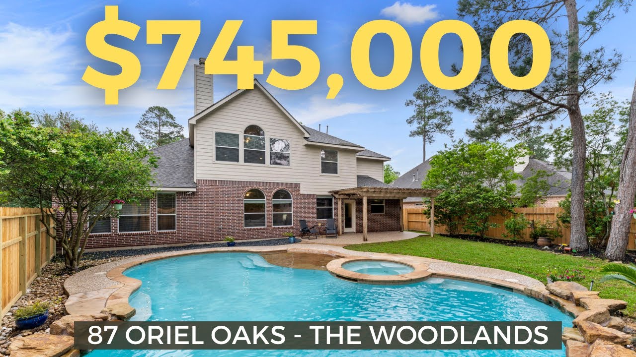HOME TOUR in The Woodlands TX 745,000 Home FOR SALE with a pool in