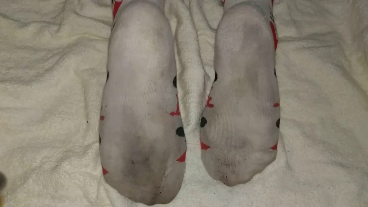 Girl dirty socks footrest after work - YouTube
