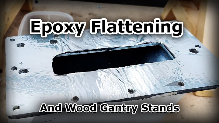 CNC machine update: Epoxy flattening gantry risers and wood gantry stands.