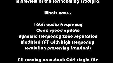 Frodigi 5 Audio preview - A single file demo on the C64