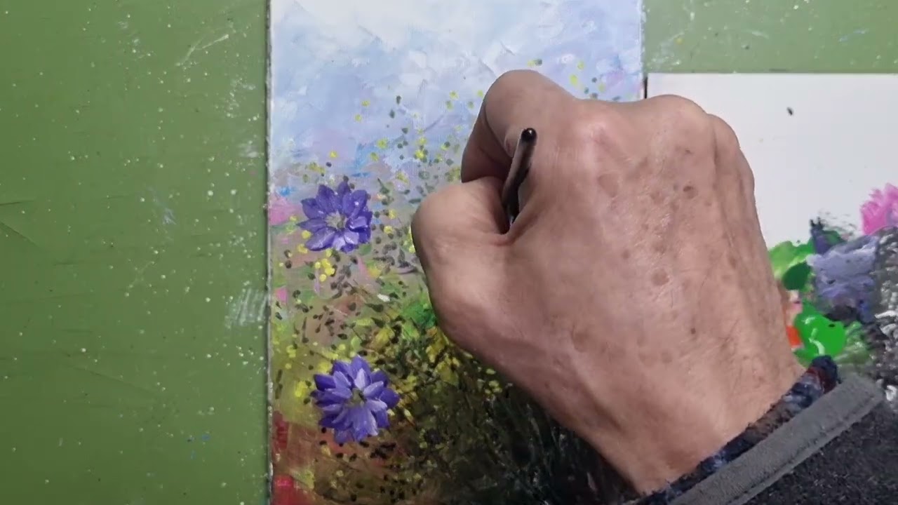 #초보자를 위한 꽃 그리기| 아크릴페인팅 | 유화 | #Oil Painting | #Acrylic Painting [246]힐링영상취미미술 