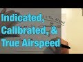 Indicated, Calibrated, & True Airspeed