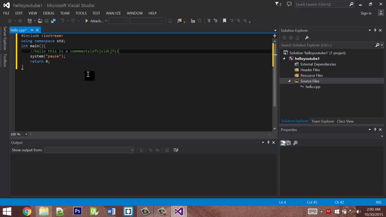 C Hello World Tutorial In Microsoft Visual Studio No Programming Experience Needed Youtube