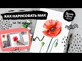 Рисуем красный мак. Уроки рисования. Акварельный скетчинг