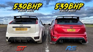 FOCUS ST vs RS.. 530BHP FORD FOCUS ST vs 539BHP FORD FOCUS RS