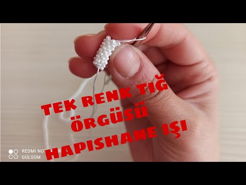 tek renk kum boncukla hapishane işi kordon nasıl örülür? crochet kinitting boncukla tığ işi kordon