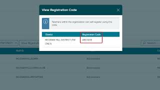 Locate Teacher Self-Registration Code
