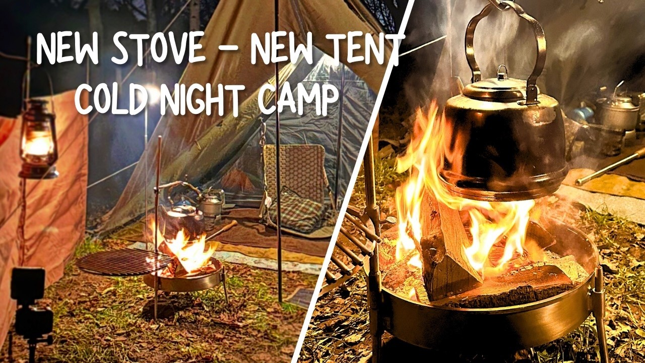 Новая брезентовая палатка - Новая печь TJM Metalworks - Холодная ночь - 3°C