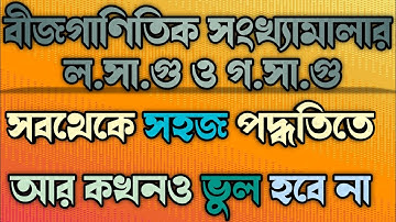 বীজগাণিতিক সংখ্যামালার লসাগু ও গসাগু। বীজগাণিতিক সংখ্যামালার লসাগু ও গসাগু class 8। LCM & HCF