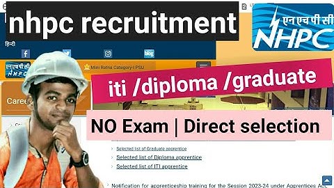 nhpc apprentice recruitment 2023 | iti/diploma /graduate